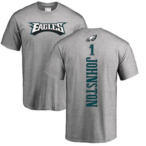 Men Philadelphia Eagles #1 Cameron Johnston Ash Backer NFL T Shirt->youth nfl jersey->Youth Jersey